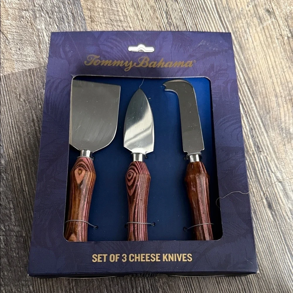 Tommy Bahama Cheese Knife Set with Rich Wooden Handles